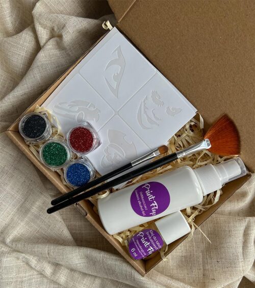 Gotowy mini zestaw do tworzenia tatuaży brokatowych dla Chłopców