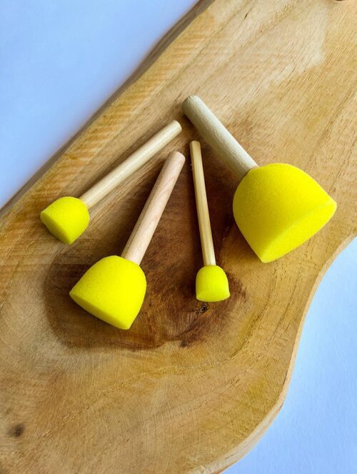 Zestaw okrągłych pędzli gąbkowych do precyzyjnego nakładania tatuaży brokatowych – miękkie, wygodne i wielokrotnego użytku