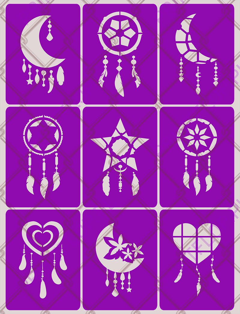 Szablony do tatuaży brokatowych Zestaw Łapaczy snów