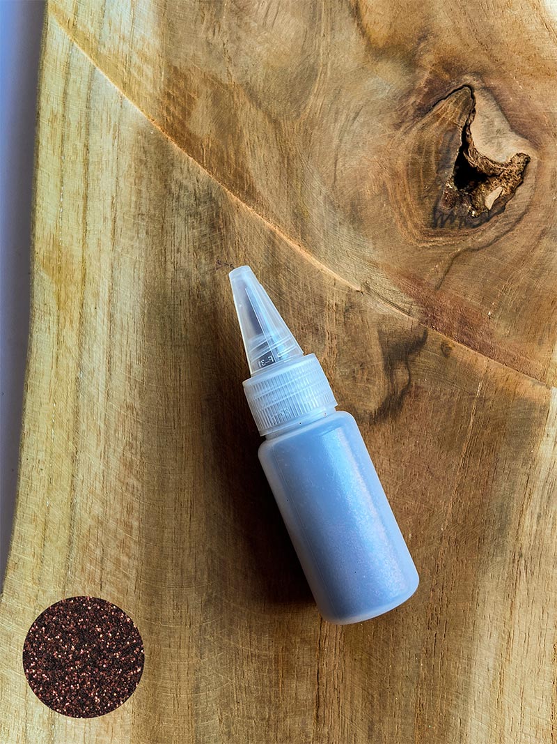 Brokat Brązowy 20 ml do tatuaży brokatowych