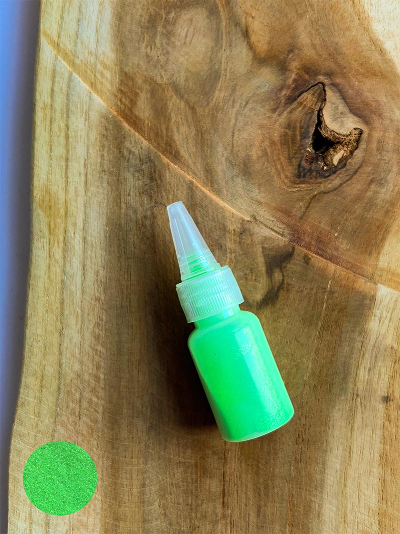 Brokat Neon Zielony 20 ml do tatuaży brokatowych