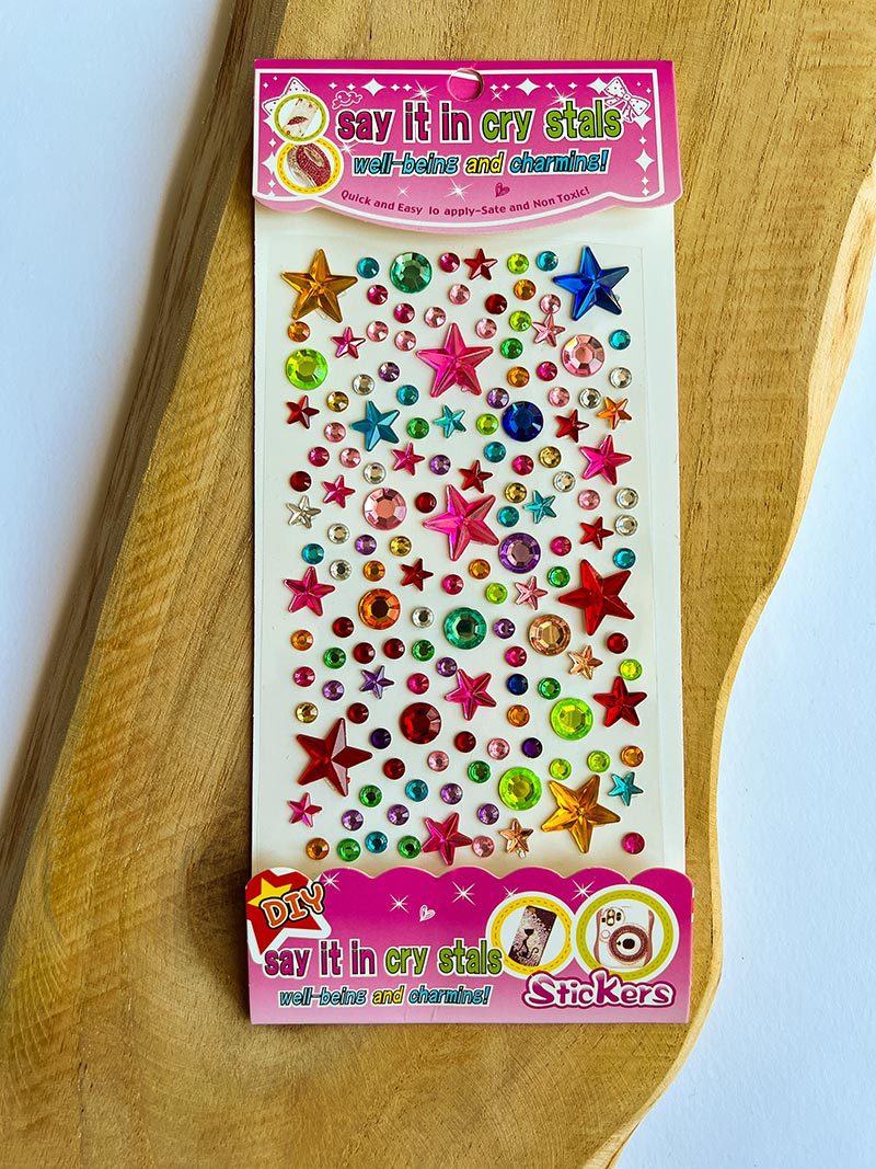 Zestaw samoprzylepnych kryształków do ciala Cyrkonie Crystal / Gwiazdki