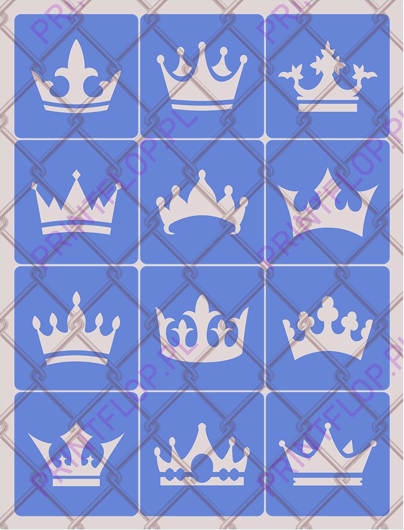 Szablon do tatuaży brokatowych Korony