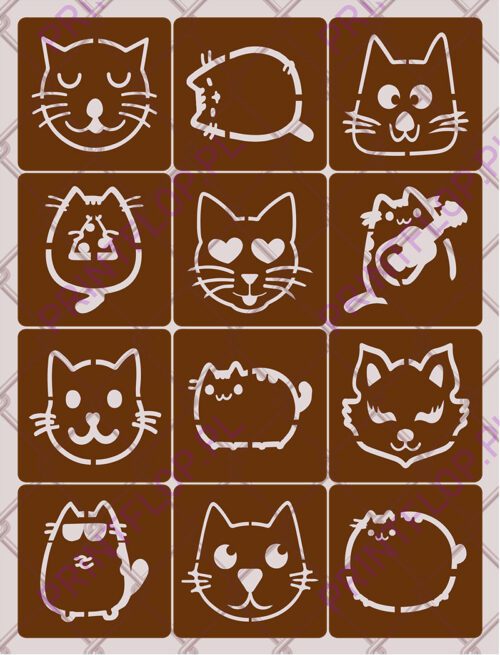 Szablon do tatuaży brokatowych Pusheen