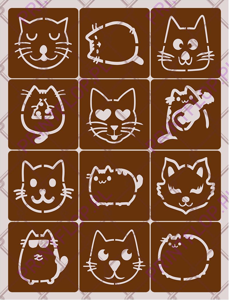 Szablon do tatuaży brokatowych Pusheen