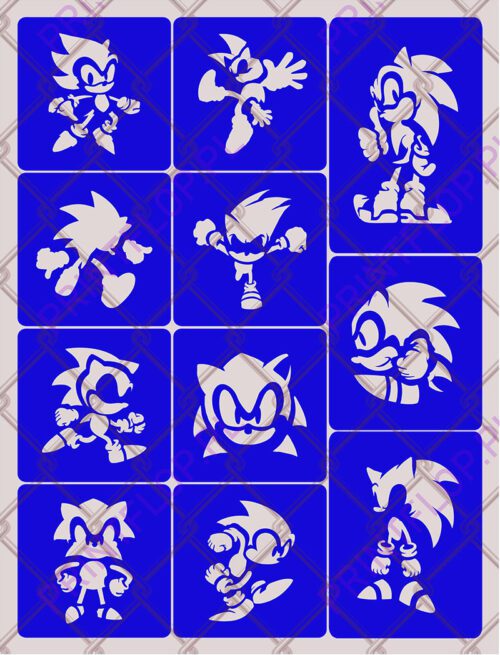 Szablon do tatuaży brokatowych Sonic #1