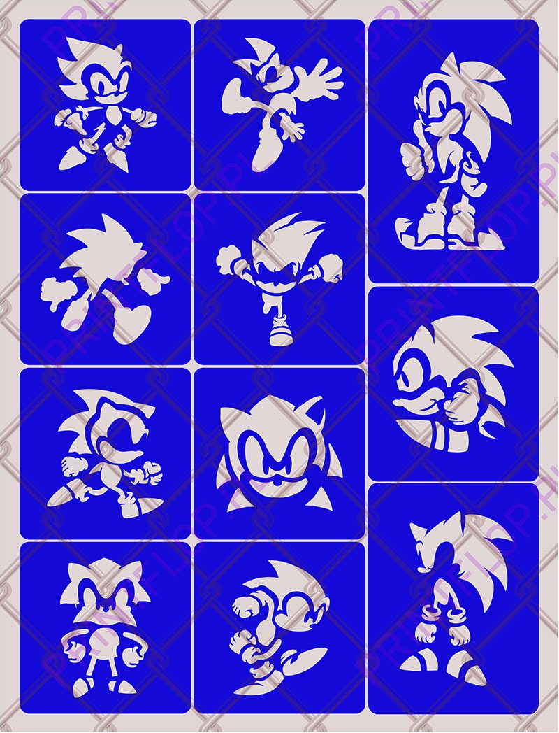 Szablon do tatuaży brokatowych Sonic #1