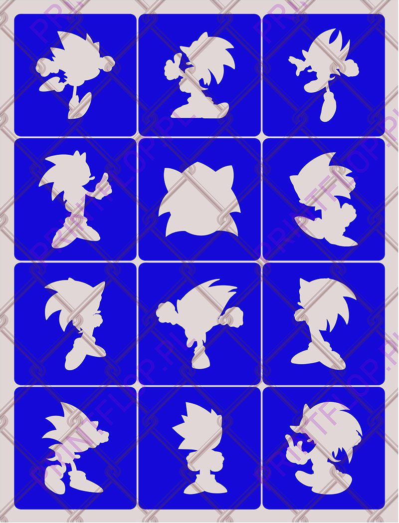 Szablon do tatuaży brokatowych Sonic #2