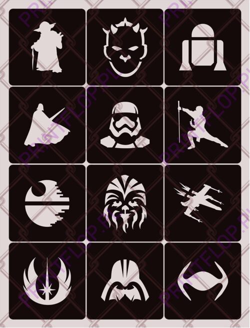 Szablon do tatuaży brokatowych Star Wars