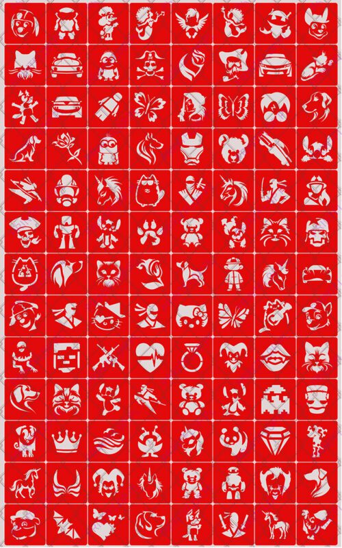 Szablony do tatuaży brokatowych Zestaw Mix #3