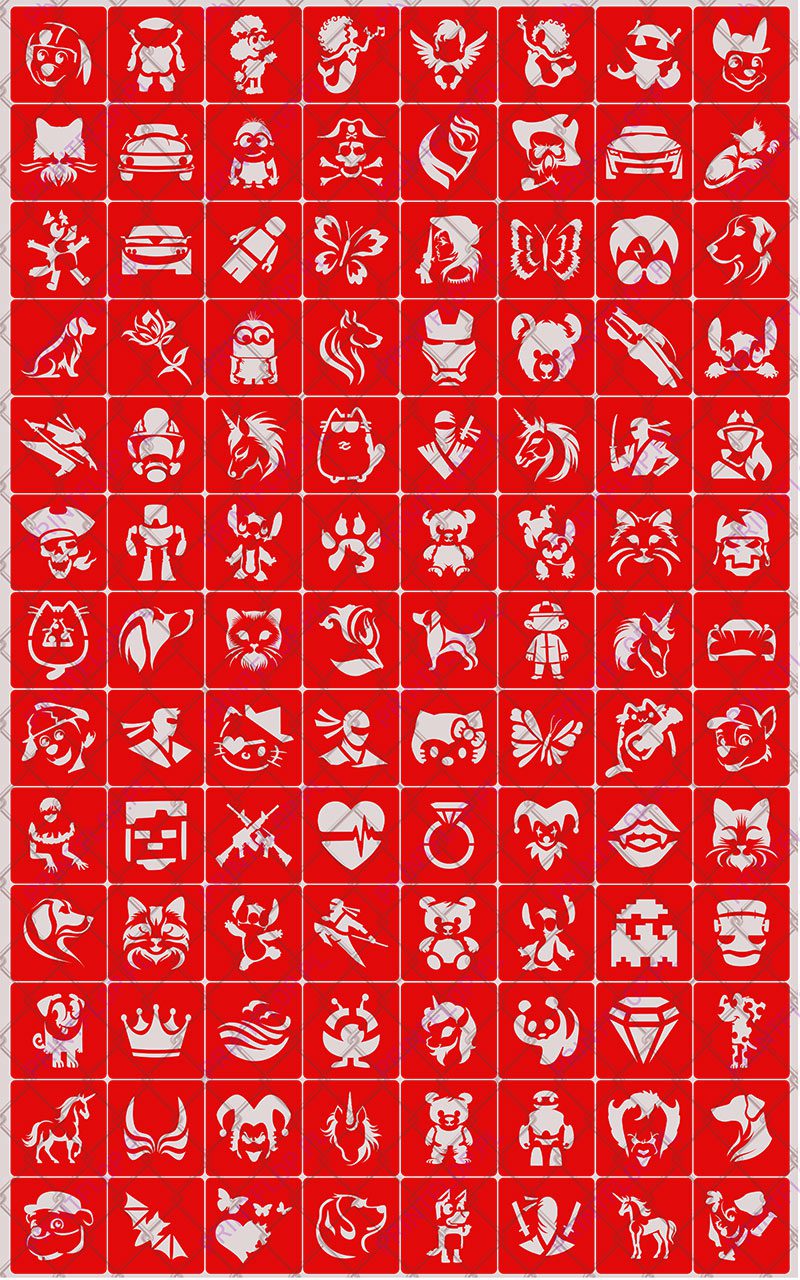 Szablony do tatuaży brokatowych Zestaw Mix #3