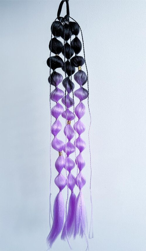 Warkoczyk Syntetyczny Kolorowy – Fioletowy–Czarny