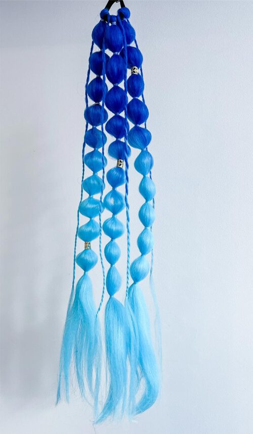 Warkoczyk Syntetyczny Kolorowy – Granatowy–Niebieski