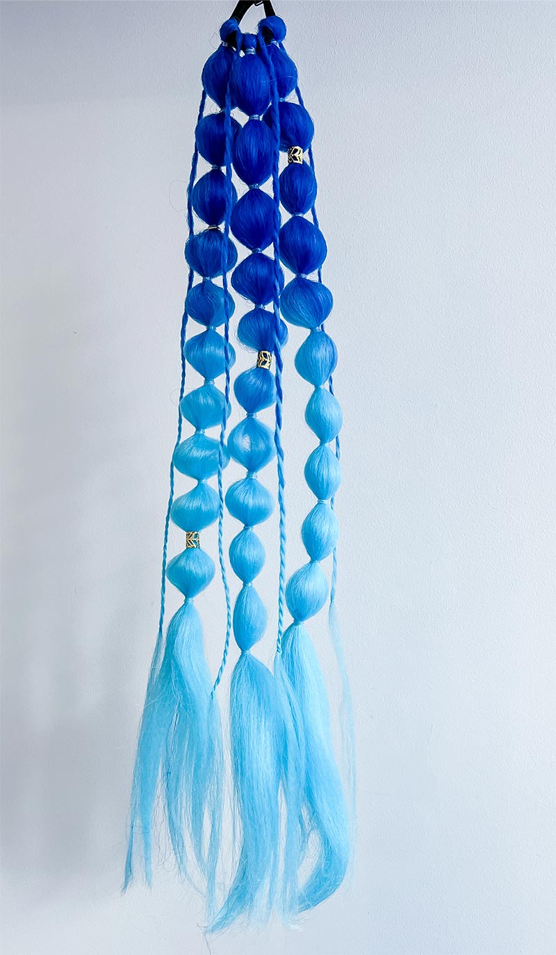 Warkoczyk Syntetyczny Kolorowy – Granatowy–Niebieski