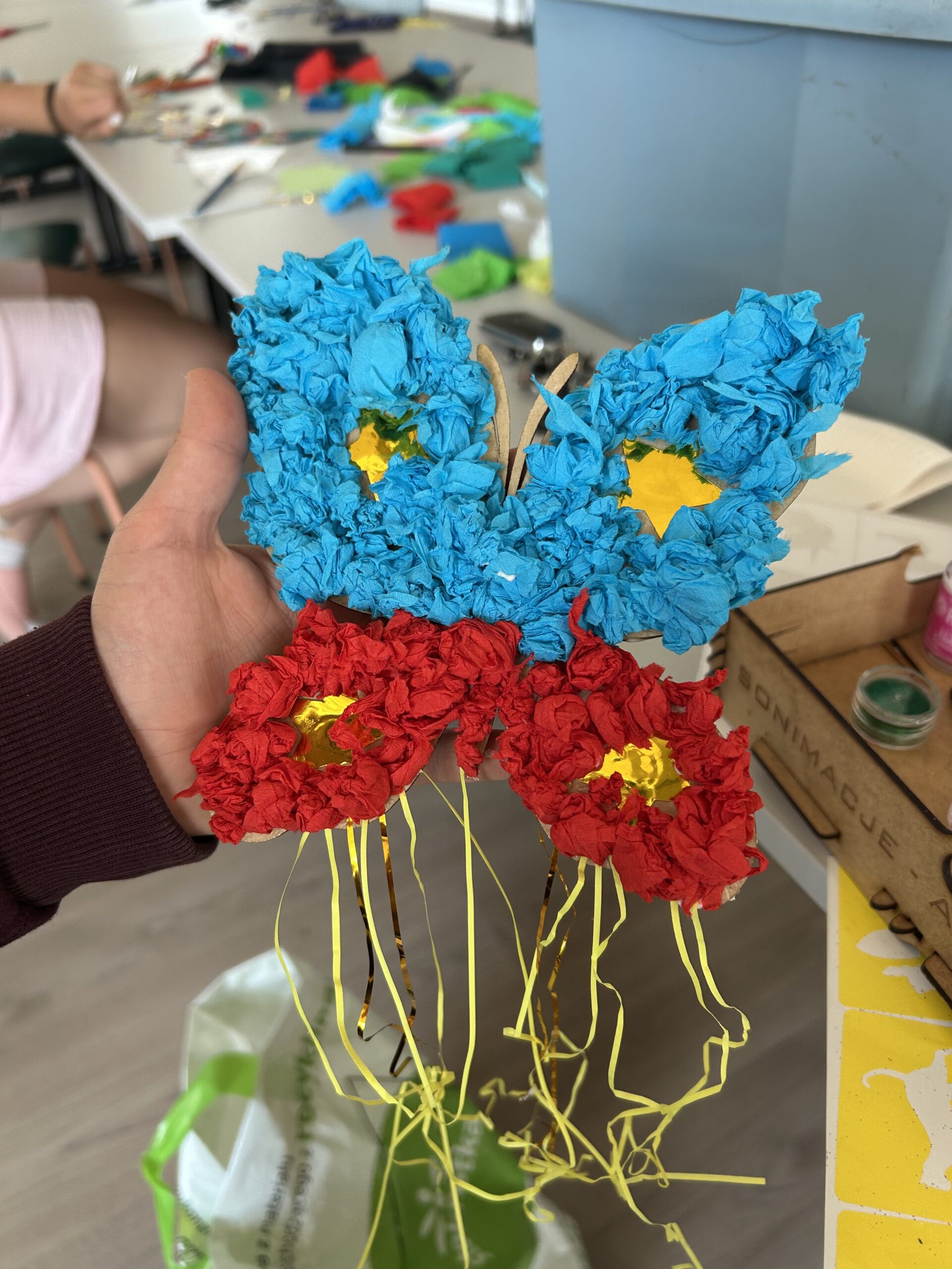 Duży motyl 20cm do ozdoby DIY, baza ze sklejki - obrazek 4