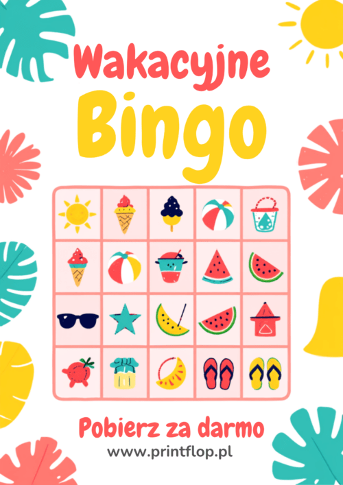 Wakacyjne Bingo do druku – darmowy PDF