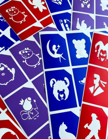 Zestaw Szablonów Kolorowy Mix do tatuaży brokatowych